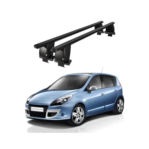 Bare transversale portbagaj auto aluminiu compatibile plafon neted Renault Scenic 2013-2016 argintii sau negre Kit-103 — imaginea 2