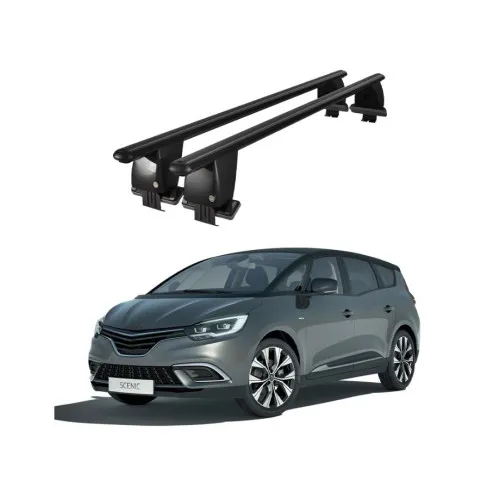 Bare transversale portbagaj auto aluminiu compatibile plafon neted Renault Scenic 2017-> argintii sau negre Kit-105 — imaginea 2