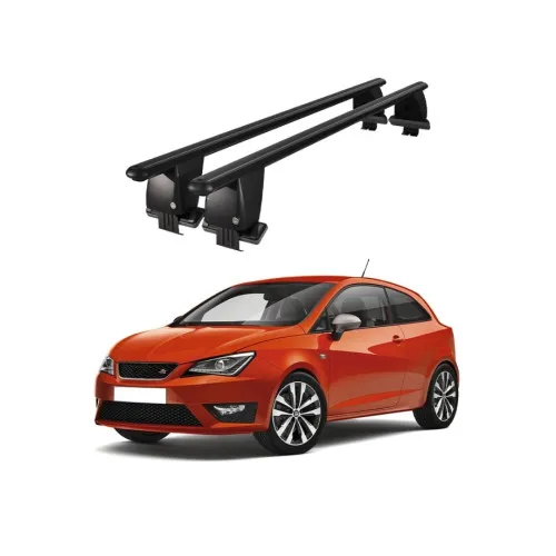 Bare transversale portbagaj auto aluminiu compatibile plafon neted Seat Ibiza IV 2008-2017 argintii sau negre Kit-109 — imaginea 2