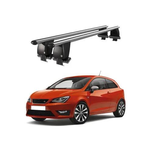 Bare transversale portbagaj auto aluminiu compatibile plafon neted Seat Ibiza IV 2008-2017 argintii sau negre Kit-109
