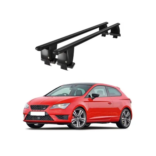 Bare transversale portbagaj auto aluminiu compatibile plafon neted Seat Leon 1P 2009-2013 argintii sau negre Kit-103 — imaginea 2