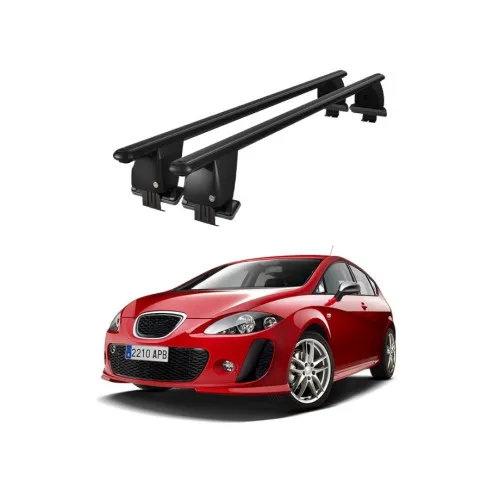 Bare transversale portbagaj auto aluminiu compatibile plafon neted Seat Leon 1P 2005-2009 argintii sau negre Kit-103 — imaginea 2