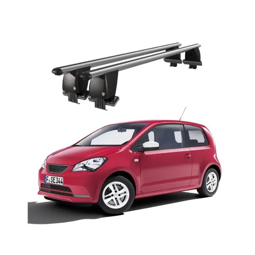 Bare transversale portbagaj auto aluminiu compatibile plafon neted Seat Mii 2012-2021 argintii sau negre Kit-103