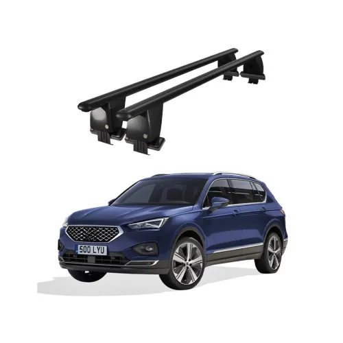 Bare transversale portbagaj auto aluminiu compatibile plafon neted Seat Tarraco 2018-> argintii sau negre Kit-101 — imaginea 2