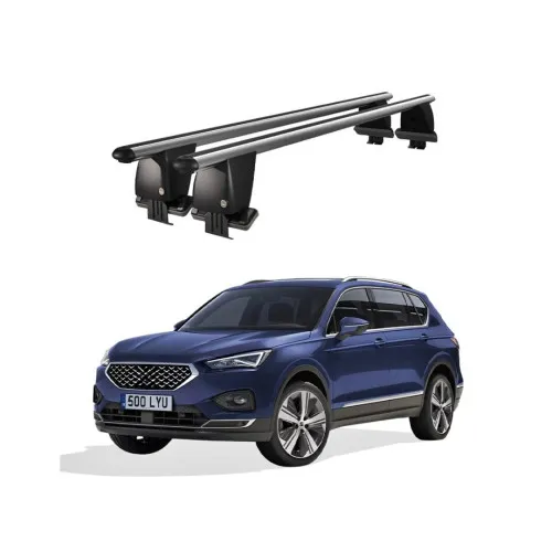 Bare transversale portbagaj auto aluminiu compatibile plafon neted Seat Tarraco 2018-> argintii sau negre Kit-101