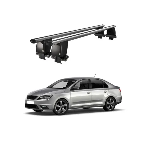 Bare transversale portbagaj auto aluminiu compatibile plafon neted Seat Toledo 2011-> argintii sau negre Kit-109