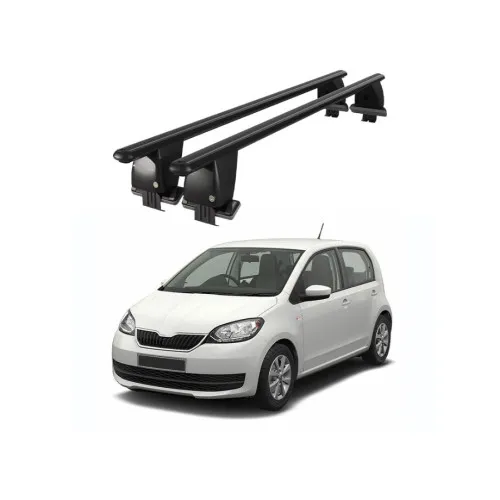 Bare transversale portbagaj auto aluminiu compatibile plafon neted Skoda Citigo 2012-> argintii sau negre Kit-103 — imaginea 2