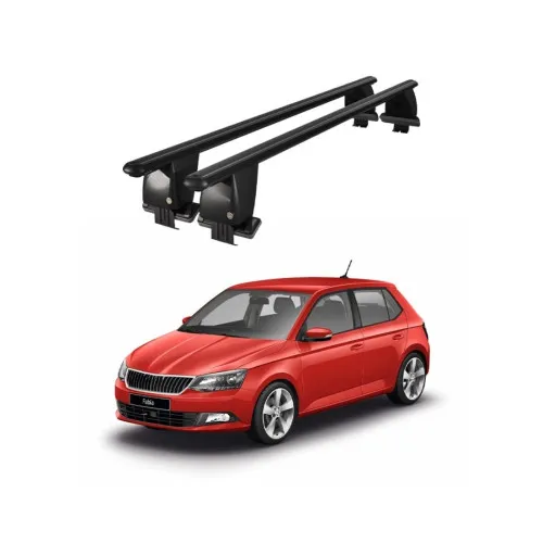 Bare transversale portbagaj auto aluminiu compatibile plafon neted Skoda Fabia III NJ 2015-> argintii sau negre Kit-109 — imaginea 2