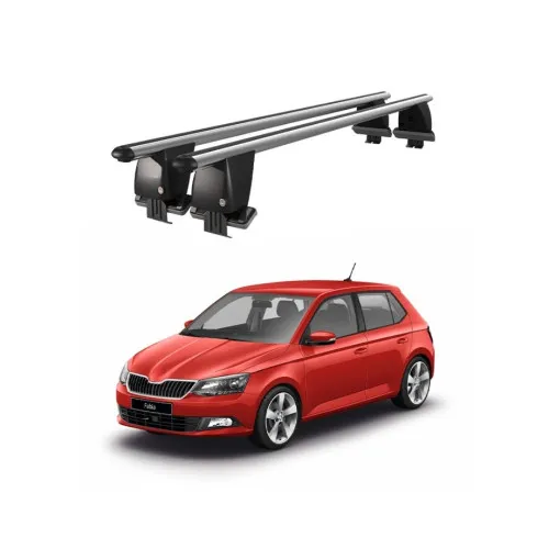 Bare transversale portbagaj auto aluminiu compatibile plafon neted Skoda Fabia III NJ 2015-> argintii sau negre Kit-109