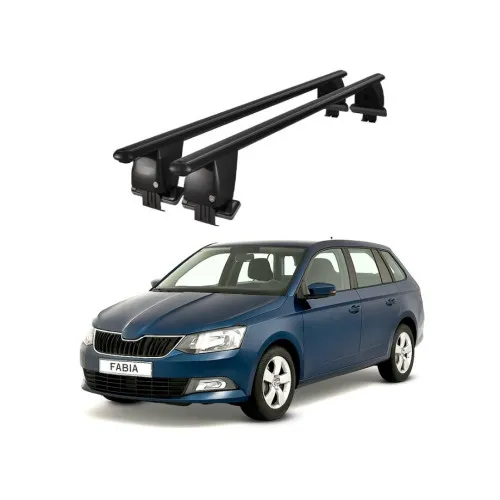 Bare transversale portbagaj auto aluminiu compatibile plafon neted Skoda Fabia NJ Combi 2015-> argintii sau negre Kit-101 — imaginea 2