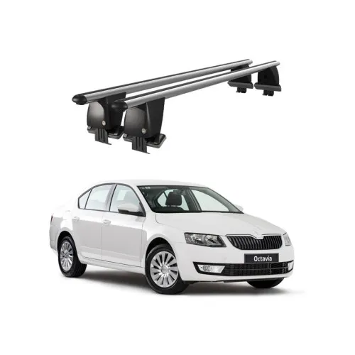 Bare transversale portbagaj auto aluminiu compatibile plafon neted Skoda Octavia III 5E 2013-> argintii sau negre Kit-109