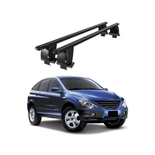 Bare transversale portbagaj auto aluminiu compatibile plafon neted SsangYong Actyon 2005-2010 argintii sau negre Kit-102 — imaginea 2
