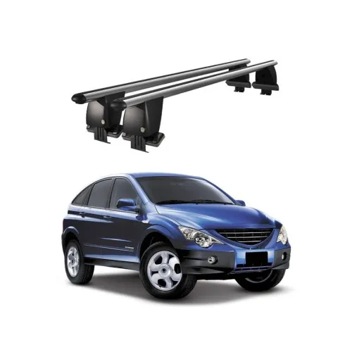 Bare transversale portbagaj auto aluminiu compatibile plafon neted SsangYong Actyon 2005-2010 argintii sau negre Kit-102