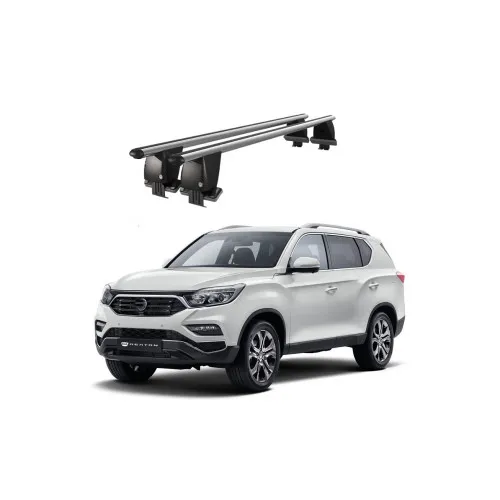 Bare transversale portbagaj auto aluminiu compatibile plafon neted SsangYong Rexton Sport Y400 Musso 2017-> argintii sau negre Kit-101