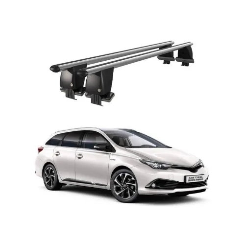 Bare transversale portbagaj auto aluminiu compatibile plafon neted Toyota Auris E210 Touring Sports 2018-> argintii sau negre Kit-101