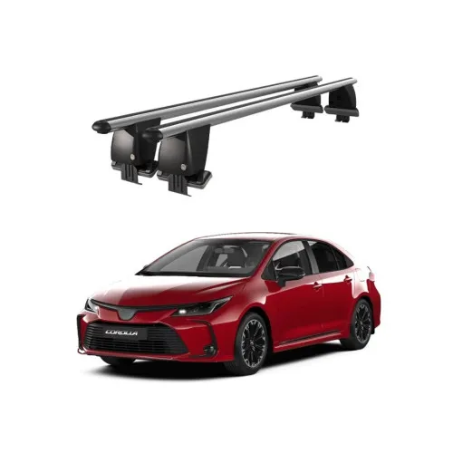 Bare transversale portbagaj auto aluminiu compatibile plafon neted Toyota Corolla E210 Sedan 2018-> argintii sau negre Kit-108