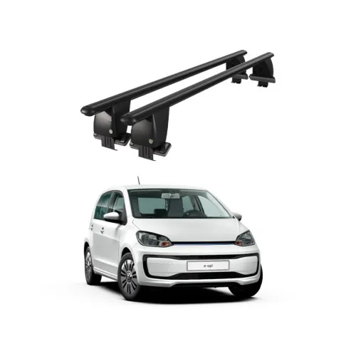 Bare transversale portbagaj auto aluminiu compatibile plafon neted Volkswagen E-Up! 2014-> argintii sau negre Kit-103 — imaginea 2