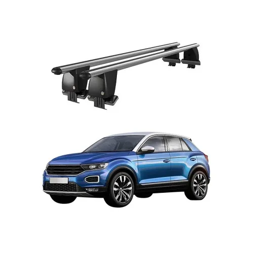 Bare transversale portbagaj auto aluminiu compatibile plafon neted Volkswagen T-Rock 2018-> argintii sau negre Kit-102