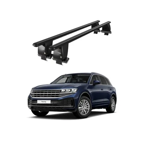 Bare transversale portbagaj auto aluminiu compatibile plafon neted Volkswagen Touareg 2018-> argintii sau negre Kit-101 — imaginea 2