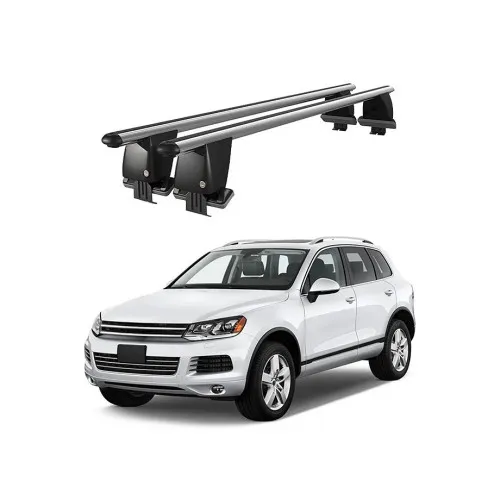 Bare transversale portbagaj auto aluminiu compatibile plafon neted Volkswagen Touareg II 7P 2010-2013 argintii sau negre Kit-102