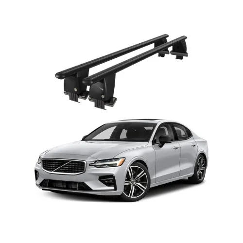 Bare transversale portbagaj auto aluminiu compatibile plafon neted Volvo S60 2018-> argintii sau negre Kit-105 — imaginea 2