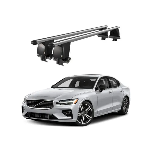 Bare transversale portbagaj auto aluminiu compatibile plafon neted Volvo S60 2018-> argintii sau negre Kit-105