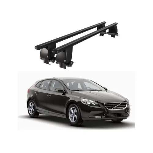 Bare transversale portbagaj auto aluminiu compatibile plafon neted Volvo V40 2012-2016 argintii sau negre Kit-104 — imaginea 2