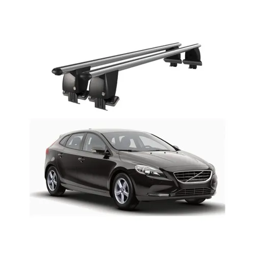 Bare transversale portbagaj auto aluminiu compatibile plafon neted Volvo V40 2012-2016 argintii sau negre Kit-104
