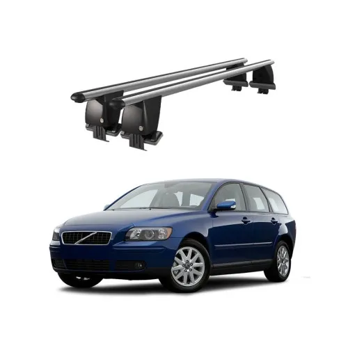 Bare transversale portbagaj auto aluminiu compatibile plafon neted Volvo V50 2008-2012 argintii sau negre Kit-101