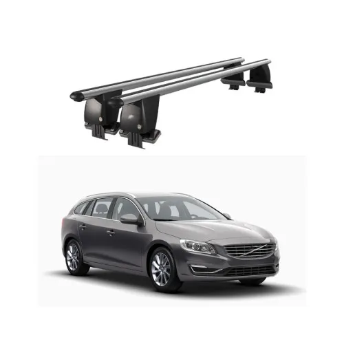 Bare transversale portbagaj auto aluminiu compatibile plafon neted Volvo V60 2010-2011 argintii sau negre Kit-104