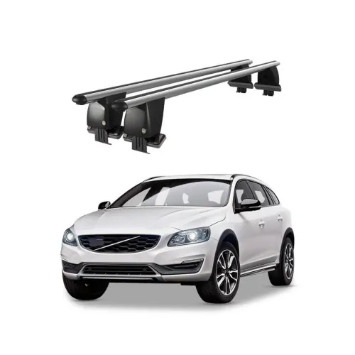 Bare transversale portbagaj auto aluminiu compatibile plafon neted Volvo V60 Cross Country 2011-2018 argintii sau negre Kit-104
