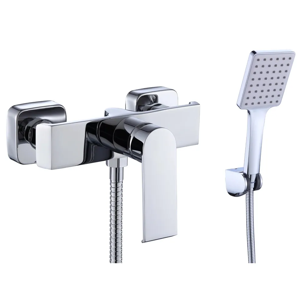 Baterie baie pentru dus, Kadda Girard MY2061-8C, monocomanda, montaj pe perete, finisaj cromat, set dus inclus
