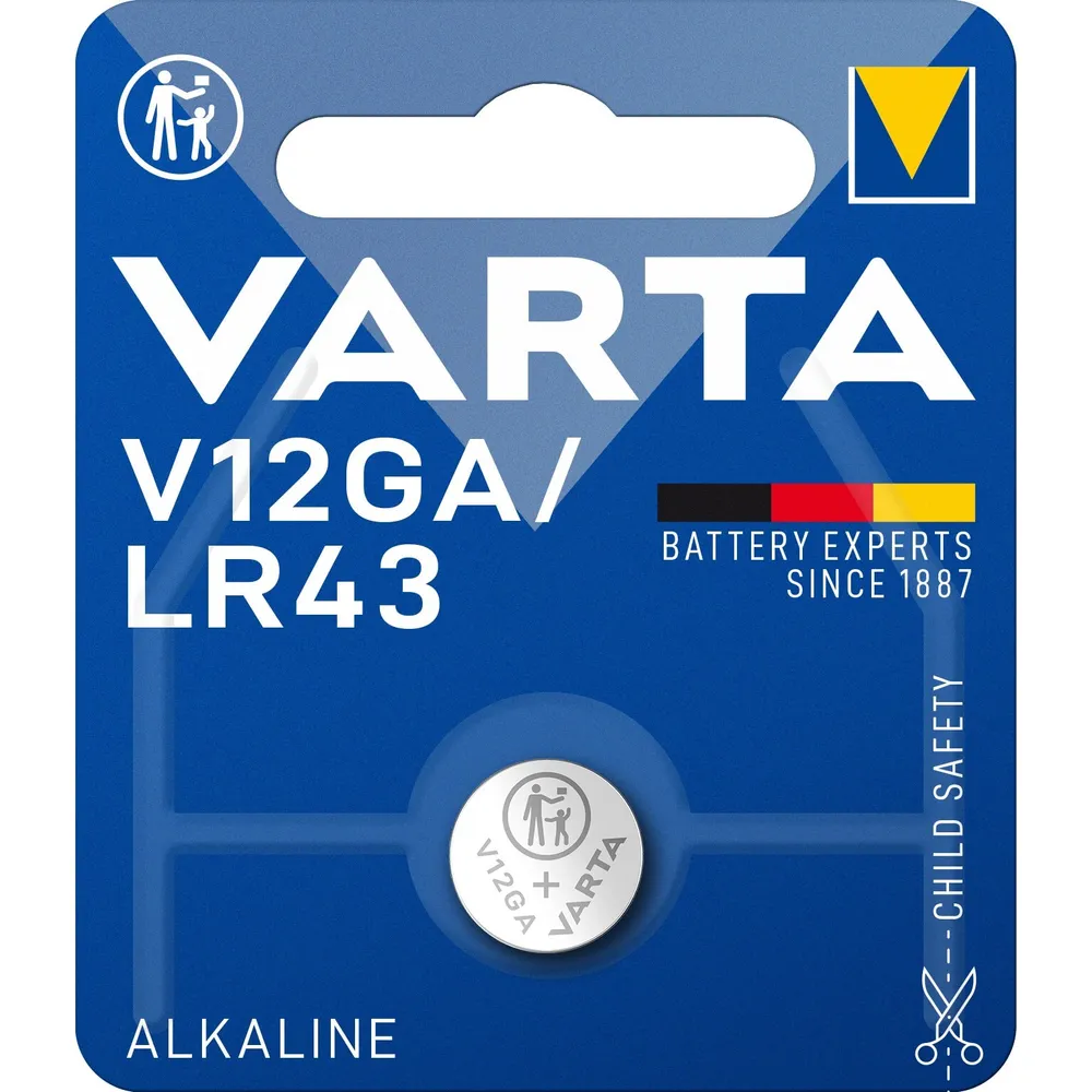 Baterie buton alcalina, 1.5V, 80 mAh, V12GA Varta