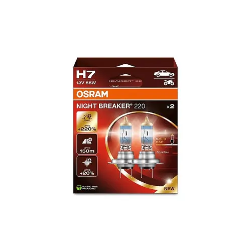 Bec auto halogen Osram H7 12V 55W Night Breaker +220% — imaginea 2