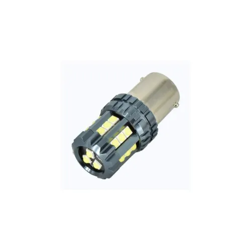 Bec auto o faza BA15S 3030 24SMD CREE CANBUS, 9V–30V, nonpolar, lumina alba 2880 lm — imaginea 3