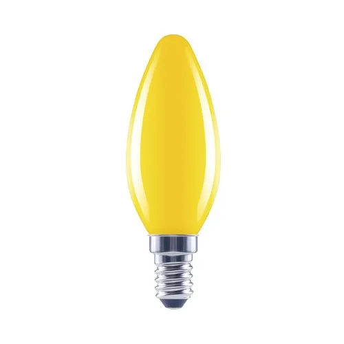 Bec galben LED Flair E14 2W, glob C35, durata viata 15.000 h