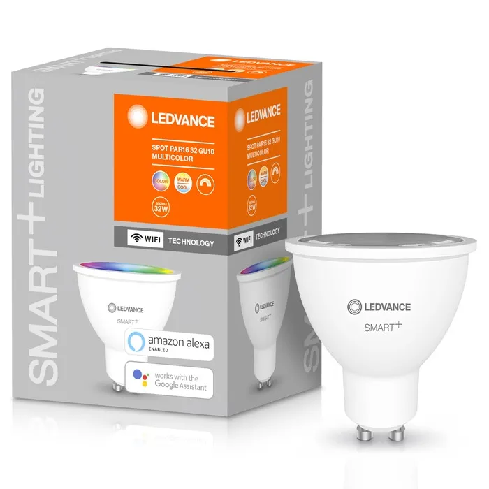 Bec inteligent LED Ledvance, wi-fi, spot, GU10, 5W, 350lm, lumina calda / rece / RGB, dimabil