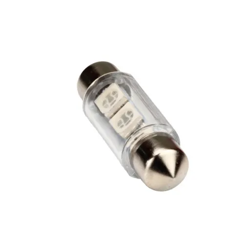 Bec LED 2 SMD SOFIT 31MM STICLA 5050 12V ROZ