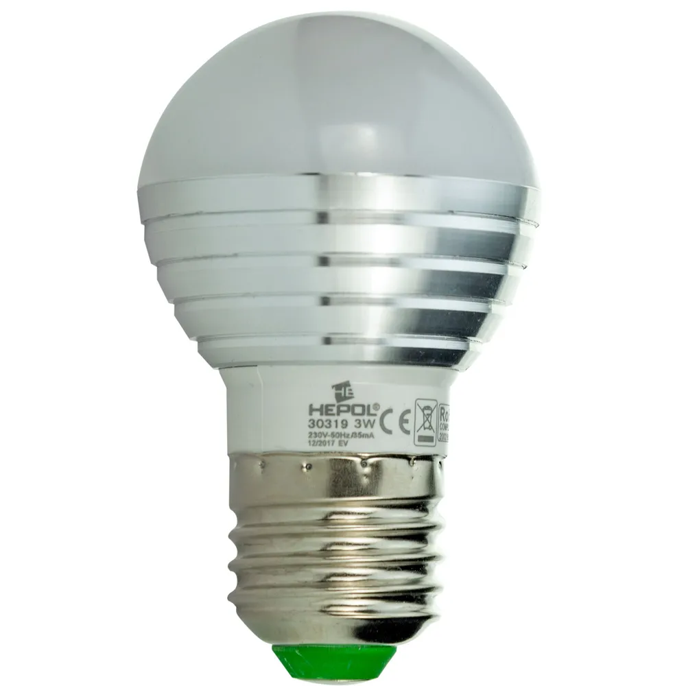 Bec LED color Hepol mini E27 3 W lumina RGB + telecomanda, dimabil