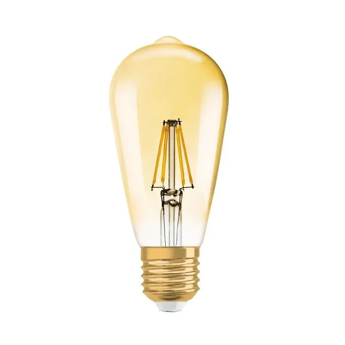 Bec LED decorativ Osram Vintage 1906 Fil Edison Gold lumanare ST87 E27 4 W 410 lm lumina calda 2400 K