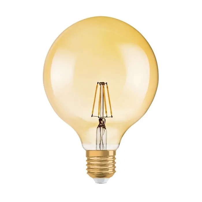 Bec LED decorativ Osram Vintage 1906 Fil Globe Gold G125 E27 6.5 W 720 lm lumina calda 2400 K