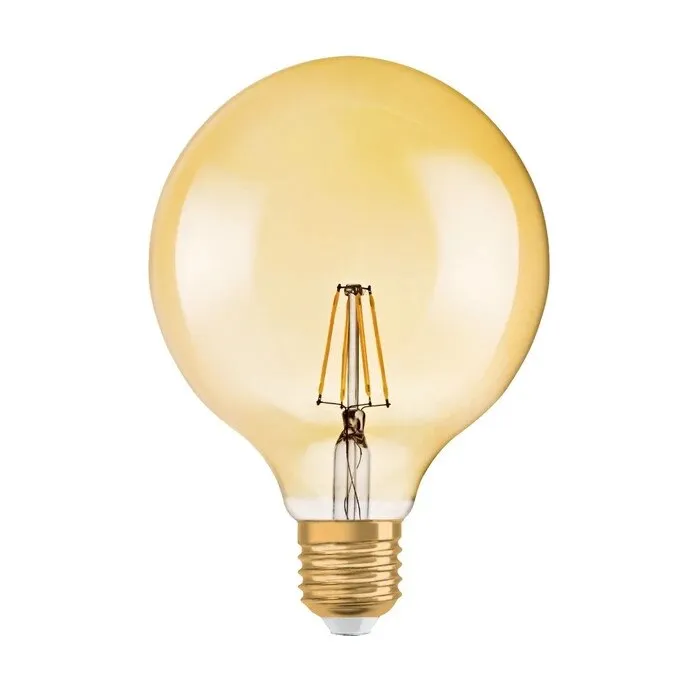 Bec LED decorativ Osram Vintage 1906 Fil Globe Gold G125 E27 6.5 W 720 lm lumina calda 2400 K