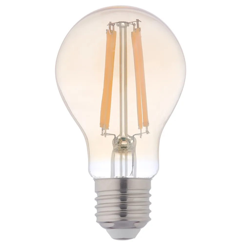 Bec LED filament Hoff clasic A60 E27 10 W 1200 lm lumina calda 2500 K, auriu, dimabil