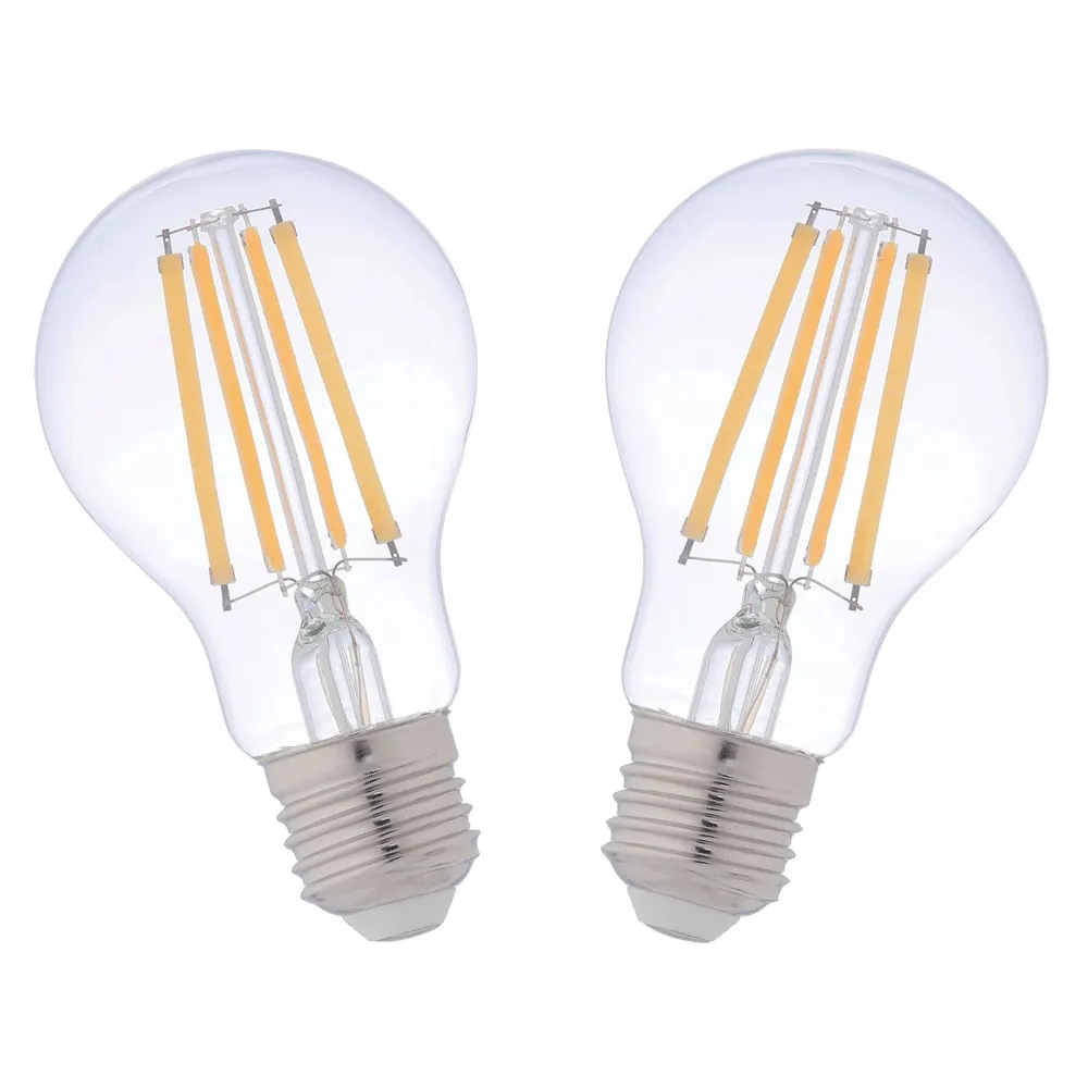Bec LED filament Hoff clasic A60 E27 10 W 1280 lm lumina calda 2700 K - 2 buc