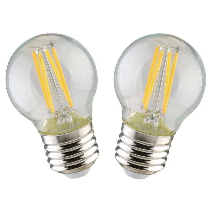Bec LED filament Hoff mini G45 E27 4.9W 620lm lumina rece 6500 K - 2 buc