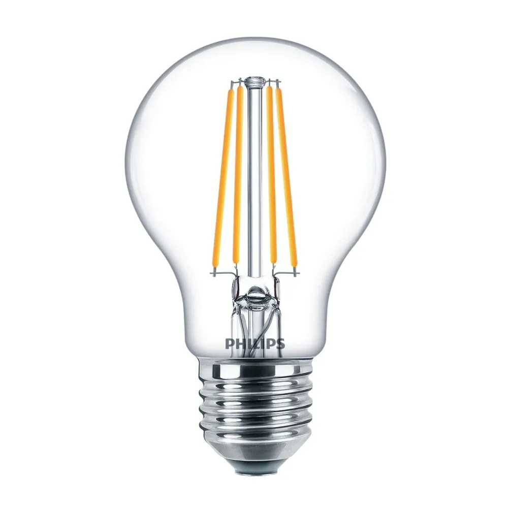 Bec LED filament Philips clasic A60 E27 7 W 806 lm lumina calda 2700 K