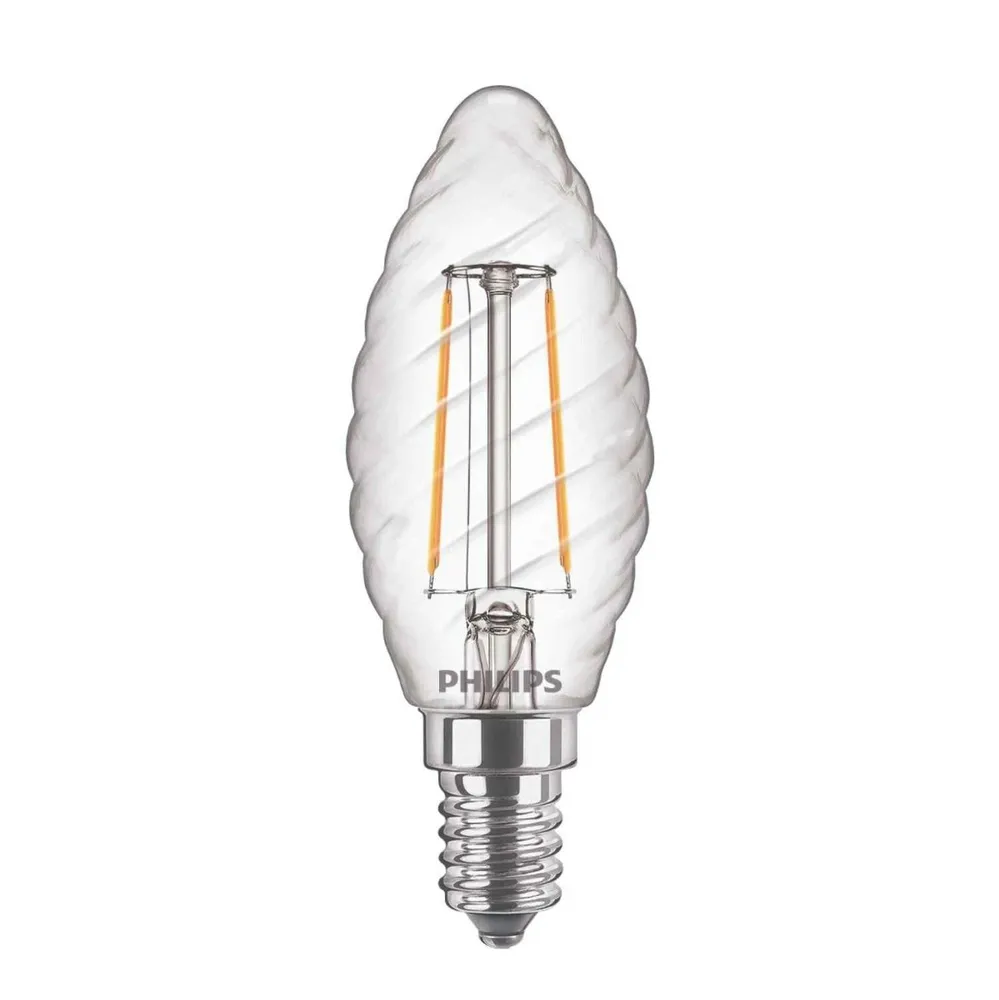 Bec LED filament Philips lumanare ST35 E14 2 W 250 lm lumina calda 2700 K