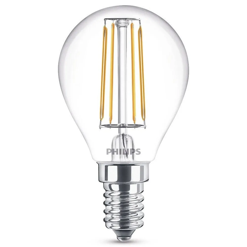 Bec LED filament Philips mini P45 E14 4.3 W 470 lm lumina calda 2700 K