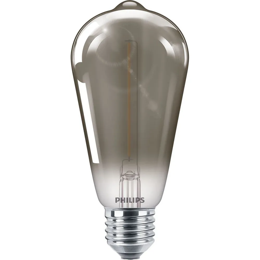Bec LED filament smoky Philips clasic ST64 E27 2.3 W 100 lm lumina calda 1800 K