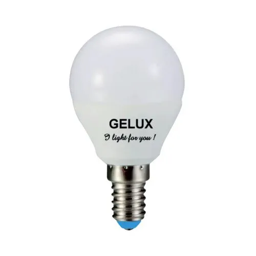 Bec LED Gelux E14 8W 806 lumeni, glob mat B35, lumina rece